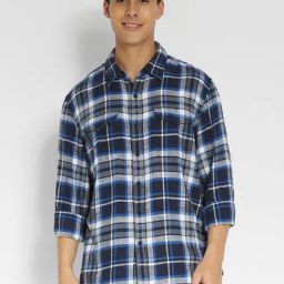 American Eagle Multicolored Regular Fit Checks Shirt-image-14