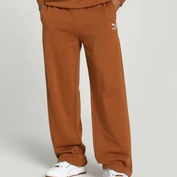 Puma Brown Cotton Relaxed Fit Sports Trackpants-image-99