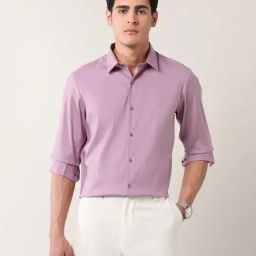 Arrow New York Pink Cotton Slim Fit Shirt-image-79
