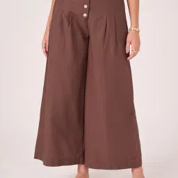 Akkriti By Pantaloons Brown Cotton Regular Fit Palazzos-picture-38