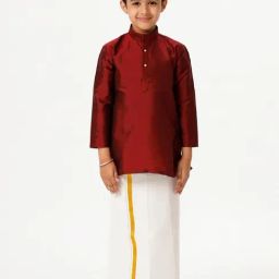 Ramraj Boys Maroon Cream Kurta & Dhoti Set-picture-20