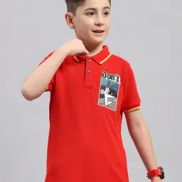 Monte Carlo Boys Red Printed Polo T-Shirt-image-22
