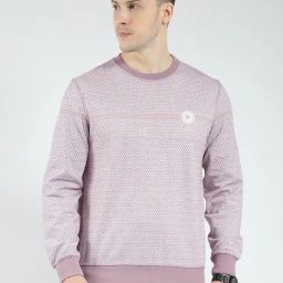 Monte Carlo Pink Regular Fit Self Pattern T-Shirt-picture-9