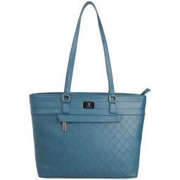 Esbeda Blue PU Solid Tote Handbag-34