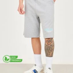 Styli Grey Cotton Loose Fit Printed Shorts-image-28