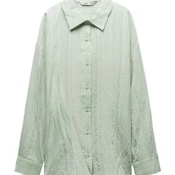 MIXXO Mint Striped Material Variation Regular Fit Back Point Shirt-picture-15
