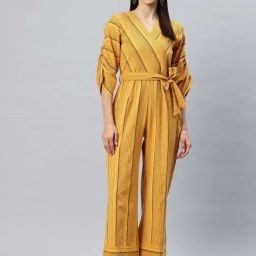 Cottinfab Yellow Striped Jumpsuit-5