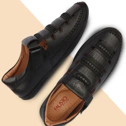 Fausto Men's Black Fisherman Sandals-22