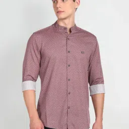 Arrow Sport Red Cotton Slim Fit Printed Shirt-picture-26