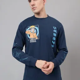 Free Authority Blue Cotton Blend Regular Fit Prined Sweatshirt-picture-6