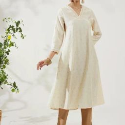 Daali Cream Embroidered A Line Kurta-picture-11