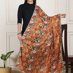 LOOM LEGACY Ethnic Motifs Printed Gotta Patti Dupatta-26