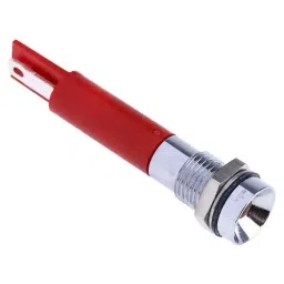 RS PRO Red Panel Mount Indicator, Mounting Hole Size 8 mm, Termination Type Solder Tab, IP Rating IP67, Model No 212474-1