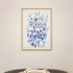 @home Purple Canvas 3D Flowers Wall Painting-picture-44