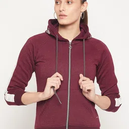 Duke Women Hooded Long Sleeves Front-Open Sweatshirt-image-46