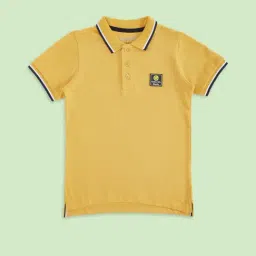 Pantaloons Junior Mustard Cotton Regular Fit Polo T-Shirt-picture-18
