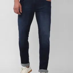 Peter England Jeans Navy Cotton Skinny Fit Jeans-picture-14