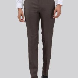 Raymond Brown Slim Fit Trousers-image-11