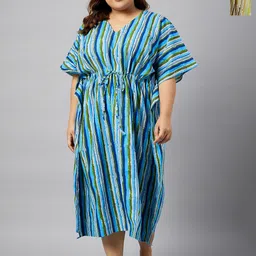 Curves By ZeroKaata Printed Maxi Nightdress-image-25
