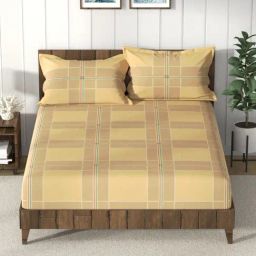 Nautica Bristol Checks Multicolor 150 TC King Bedsheet with 2 Pillow Covers-image-9
