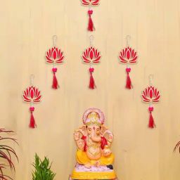 eCraftIndia Lotus Flower Decorative Wall Hanging for Home Decor (Pack of 6)-8