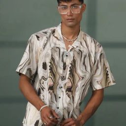 Vastramay Brown Regular Fit Printed Shirt-image-1