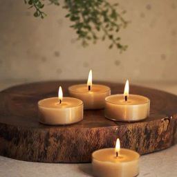 Pure Home and Living Beige Wax Solid Tealight Candles-picture-20