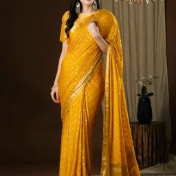 Saree Mall Yellow Woven Sarees With Unstitched Blouse-picture-49