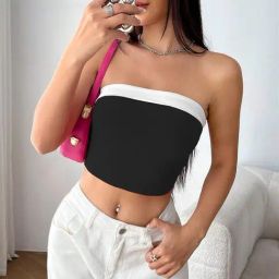 Rare Black Slim Fit Tube Top-image-82