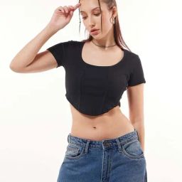 Bewakoof Black Plain Corset Top-picture-9