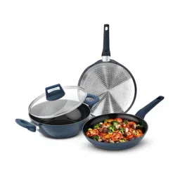 Bergner Dark Blue Aluminium Cookware Set of 4 (2.5 L, 1.6 L)-30