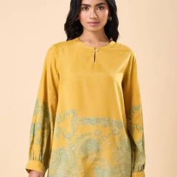Marigold Lane Yellow Regular Fit Printed Top-picture-32