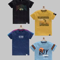 Codez Kids Multicolor Printed T-Shirt (Pack Of 4)-53