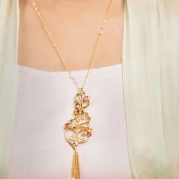 Shaya 92.5 Sterling Silver Yellow Gold Shaadi Squad Nakhrewali Aunty Pendant Necklace for Women-image-29