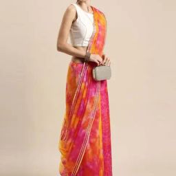 Geroo Jaipur Multicolored Printed Saree With Unstitched Blouse-picture-0