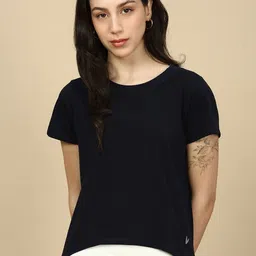 PYNK Round Neck Raglan Sleeves Pure Cotton Relaxed Fit Casual T-Shirt-picture-11