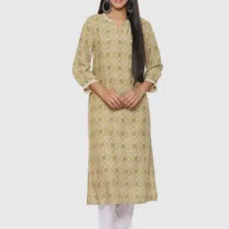 Biba Beige Printed Straight Kurta-picture-43