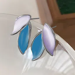 KRENOZ Silver Plated Leaf Shaped Studs-image-61