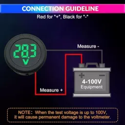 amiciSense Voltmeter 3-Digit LED Digital Display Detector 5-100 V image 2