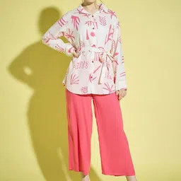 NEYSA Abstract Printed Shirt Collar Pure Cotton Shirt And Palazzos-image-13