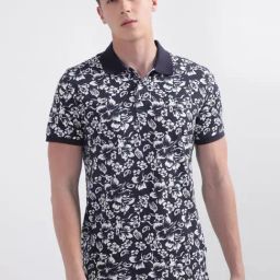 GANT Blue Cotton Regular Fit Printed Polo T-Shirt-image-79