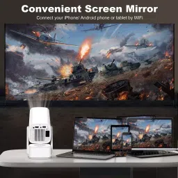 XElectron Smart Projector Remote Focus 1080P & 4K Support Rotatable Design with Auto & 4D Keystone White & Black, C7 Techno image 4