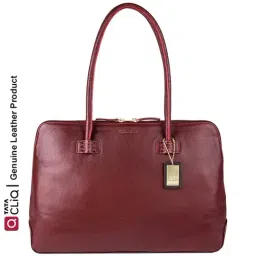 Hidesign Red Solid Medium Shoulder Handbag-11