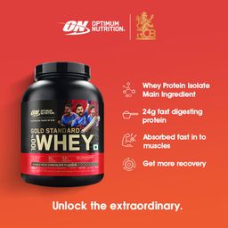 Optimum Nutrition (ON) Gold Standard 100% Whey Protein Powder 5 lbs, 2.27 kgs (Double Rich Chocolate), for Muscle Support & Recovery, Vegetarian - Primary Source Whey Isolate image 4