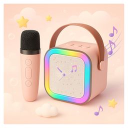 NeonateCare K12 Speaker Machine Bluetooth-Compatible Wireless Karaoke Mic Speaker Multi-Compatibility Modes - Multicolor ( color and design may vary)-17