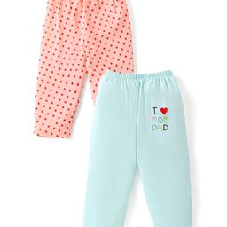 Ben Benny 100% Cotton Interlock Knit Full length Legging with Star & Text  Print Pack of 2 - Red & Blue-image-58