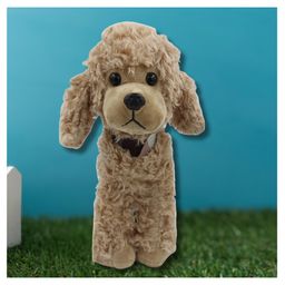 Tickles Cute Poodle Dog Soft Stuffed Plush Toys for Kids Birthday Gift (Size: Height 23 cm ; Color: Light Brown)-image-53