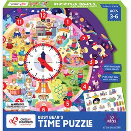 Chalk and Chuckles Busy Bear's Time Puzzle Jigsaw Puzzle for Kids 3-6 Years, Educational & Learning Toys for Ages 4, 5 Year Old; Gift for Kids, Toddler, Preschool-28
