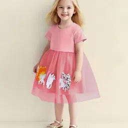 INCLUD Girls Embroidered Fit & Flare Dress-image-59
