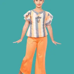 HSS TRENDS Kids-Unisex Orange Cotton Blend Clothing Set-image-77